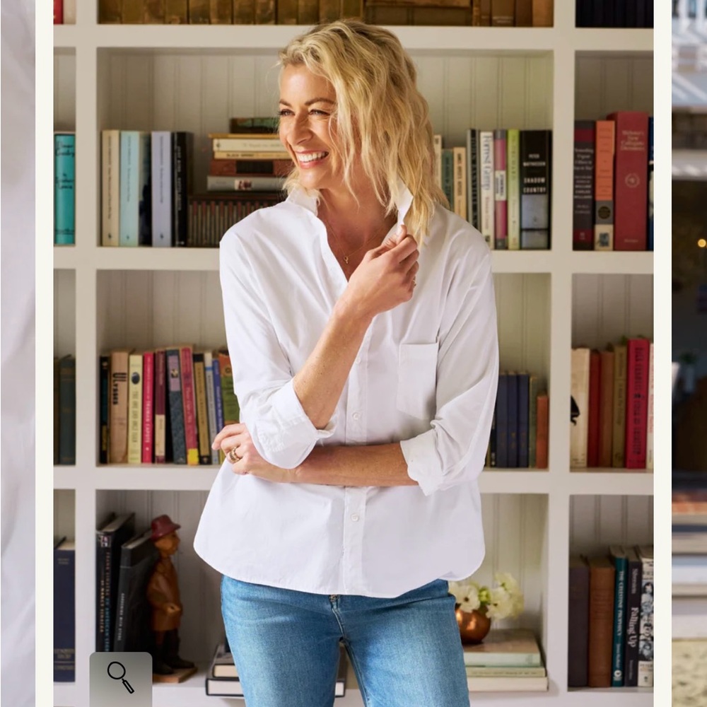 Frank & Eileen - Oona Crisp White Continuous Sleeve Button-Up Shirt